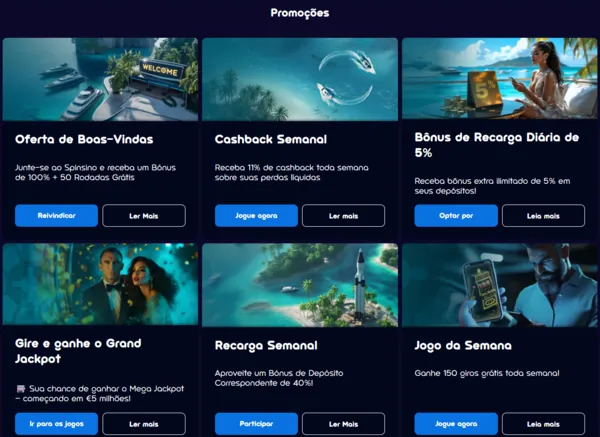 spinsino bonuses page